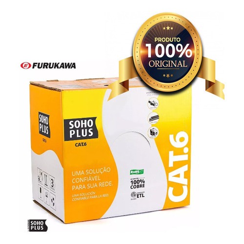 Cabo Furukawa Cat6 Azul Soho Plus Rolo Com 12 Metros E 10 Rj45 Cat6