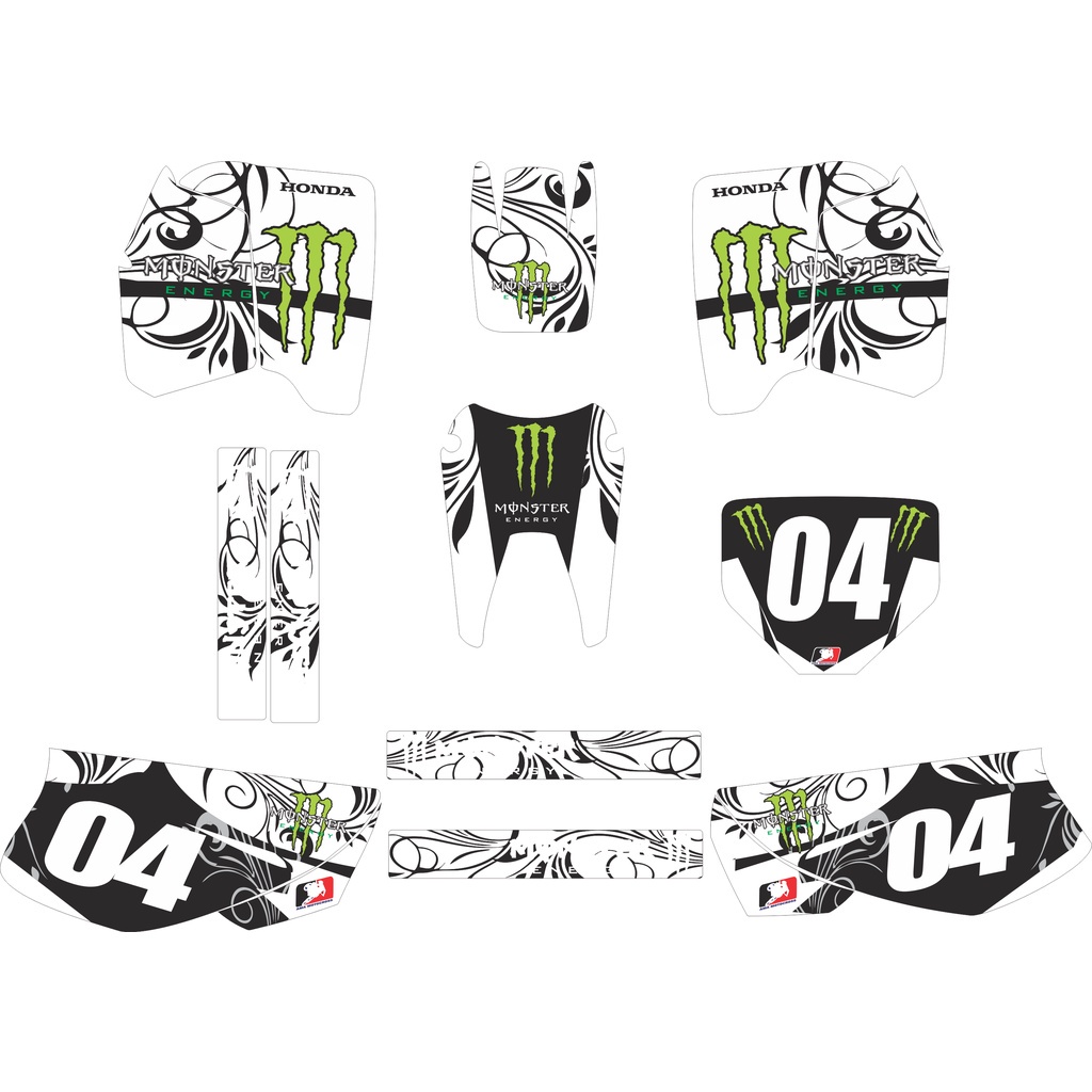 Kit Adesivo Moto Cross Trilha Xr 200 - Verde e Branco