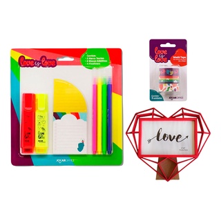 Kit Presente Papelaria Criativa Com Caixa Box Decorada Combo Surpresa Material Escolar Fofo