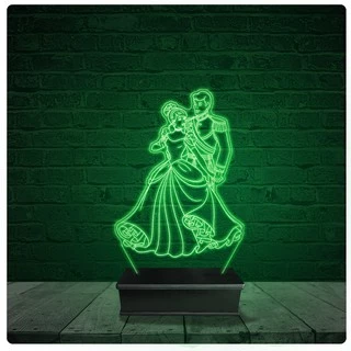 Luminária Abajur Acrílico Led - Disney Cinderela 06