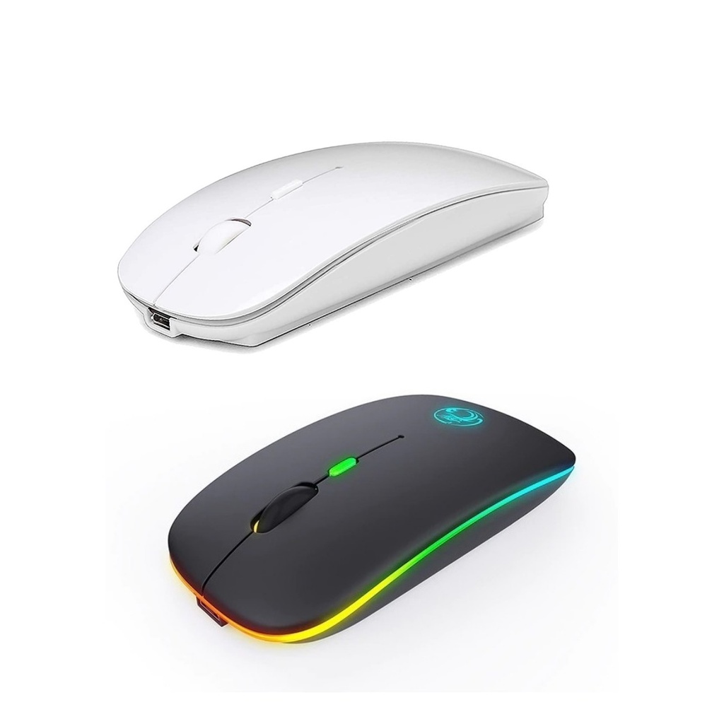 Mouse Wireless Bluetooth Sem Fio Com Led Rgb Alta Qualidade E-1300 Pro ...