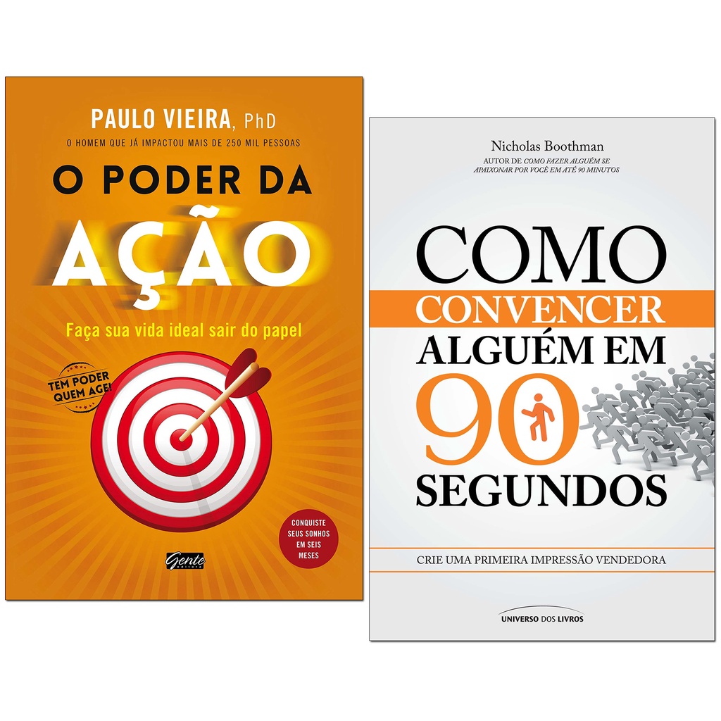 Kit Livro Como Convencer Alguém Em 90 Segundos O Poder Da Ação Shopee Brasil 