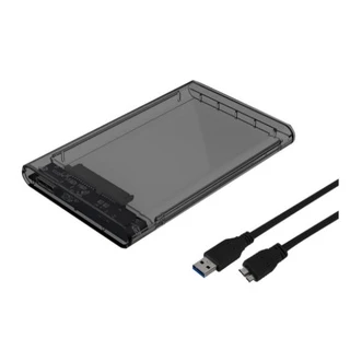 Case Para Protecao Disco Rigido Hd Externo 2.5 Usb 3.0 6gbps Pc Ps4 Hd80 Preto Transparente