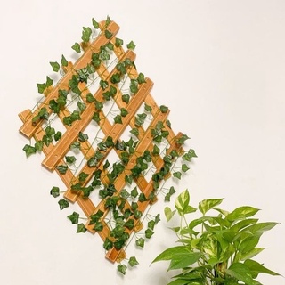 Treliça de Madeira com Folhagem Hera p/ Decoração de Parede