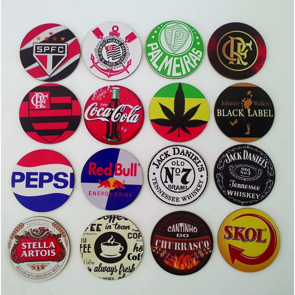 Bolachas para Copos Personalizadas - Kit com 10 peças