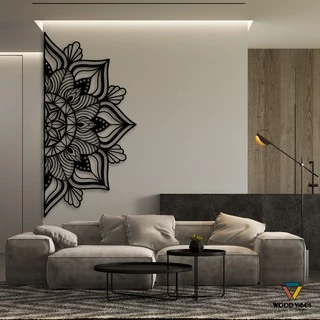 Quadro Meia Mandala decoração ambientes MDF