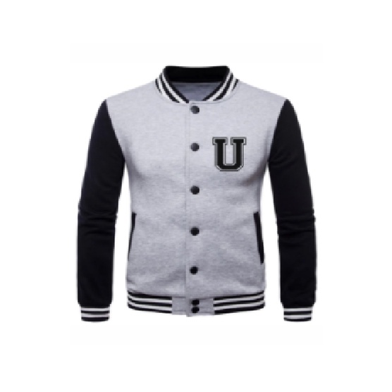 Jaqueta College Masculina Moletom Universitária Colegial Basebol LETRA U  Promo Oferta