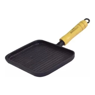 Bifeteira retangular frisada de ferro 23x15 cm