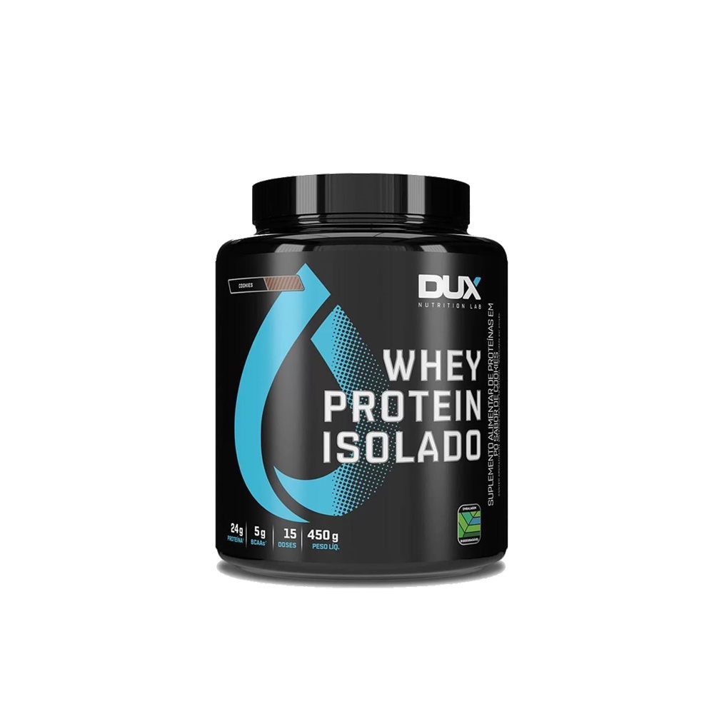Whey Protein Isolado Cookies Pote 450g – Dux Nutrition