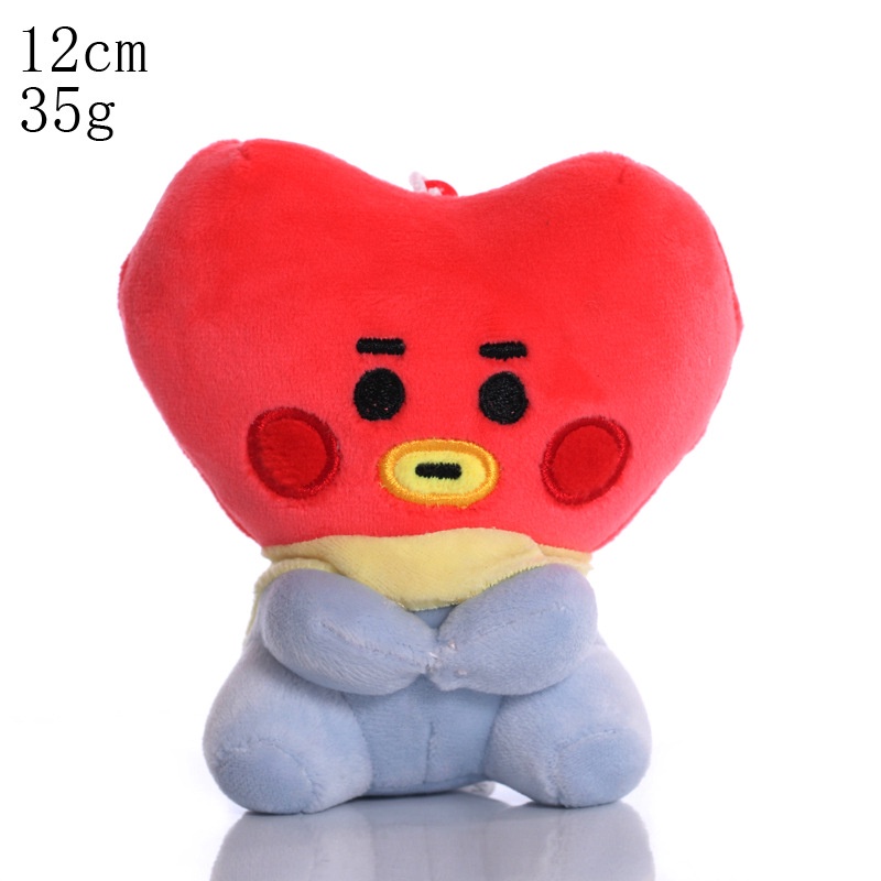 Kpop BTS BT21 Cute Cartoon Plush Porta-Chaves Infantil Para Carros