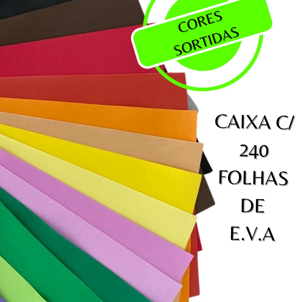 Placas De Eva 40x47 Liso Kit Com 240 Folhas Colorido Shopee Brasil 1529