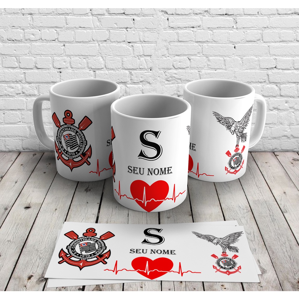Caneca Personalizada Corinthians com Inicial e Nome | Shopee Brasil