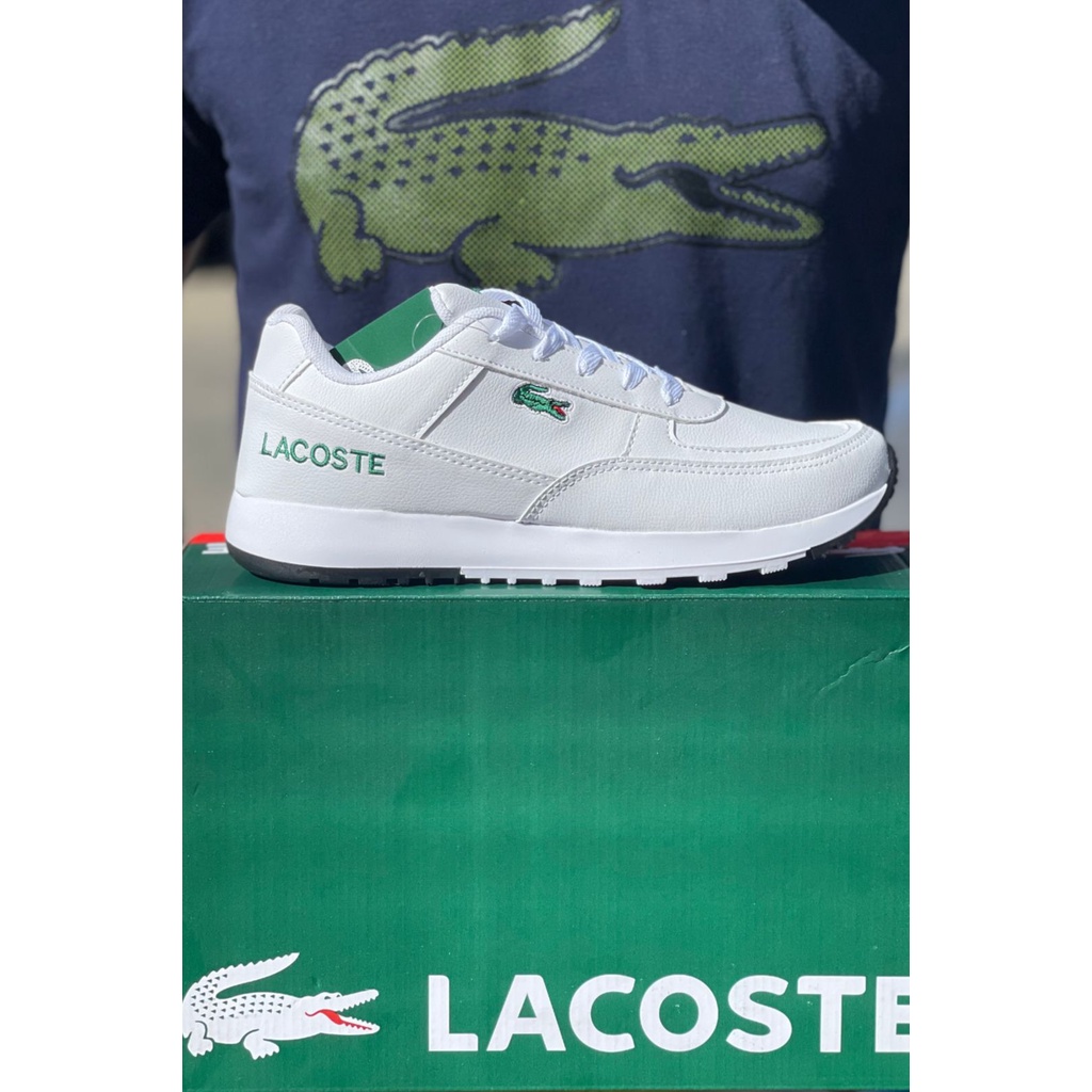 TENIS SAPATENIS CASUAL MASCULINO FEMININO UNISSEX LACOSTE BORDADO BRANCO PRETO COURINO CONFORTAVEL BARATO