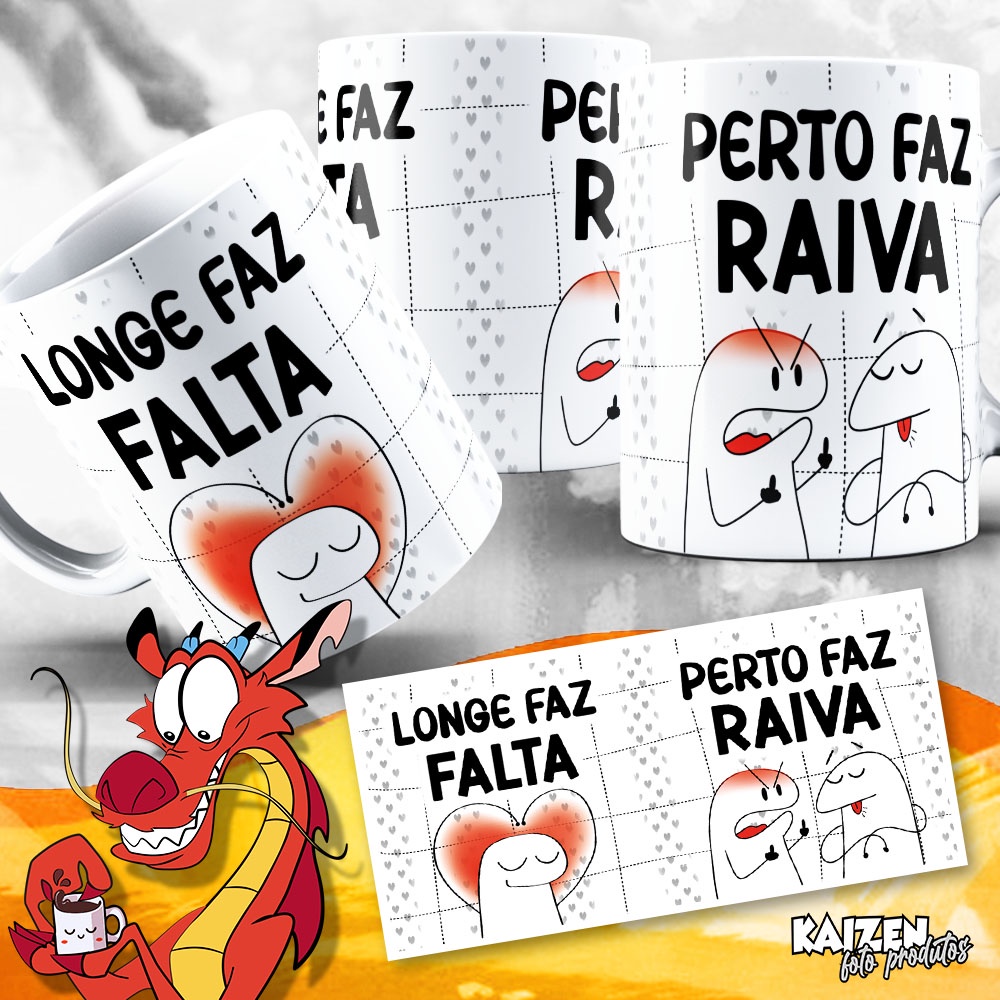 Caneca Xicara Flork Meme Dia dos Namorados c Frase Engraçada