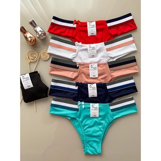 kit 5 calcinha elástico poliéster feminina conforto lingerie langerie calcinhas C14 novo