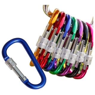 Kit 12 Chaveiro Mosquetão Médio Metal Trava de Roscar Para Camping Acampamento 1123
