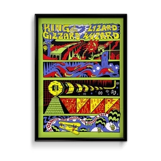 Quadro Decorativo King Gizzard and The Lizard Wizard Arte Psicodélica Com Moldura Tamanho 60x40cm