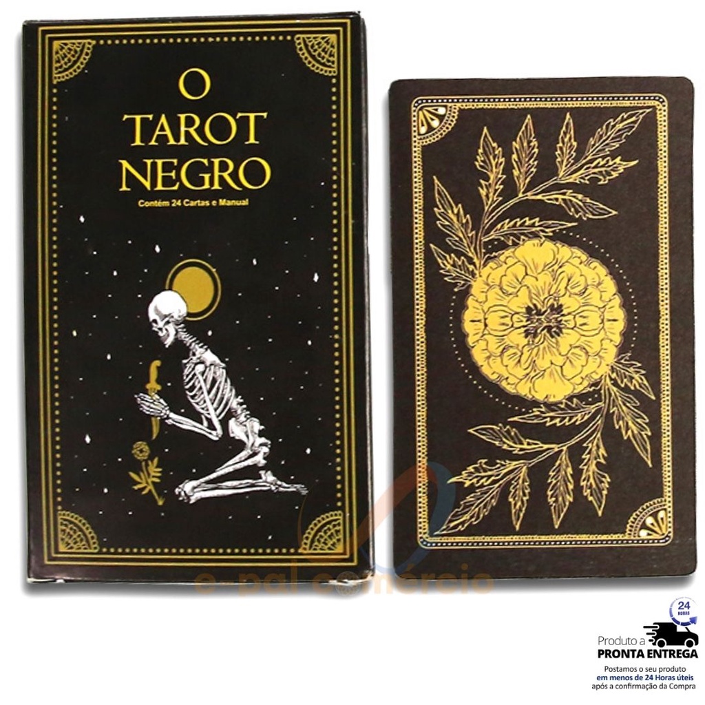Baralho O Tarot Negro De Marselha Tarô 22 Cartas E Manual - Loja