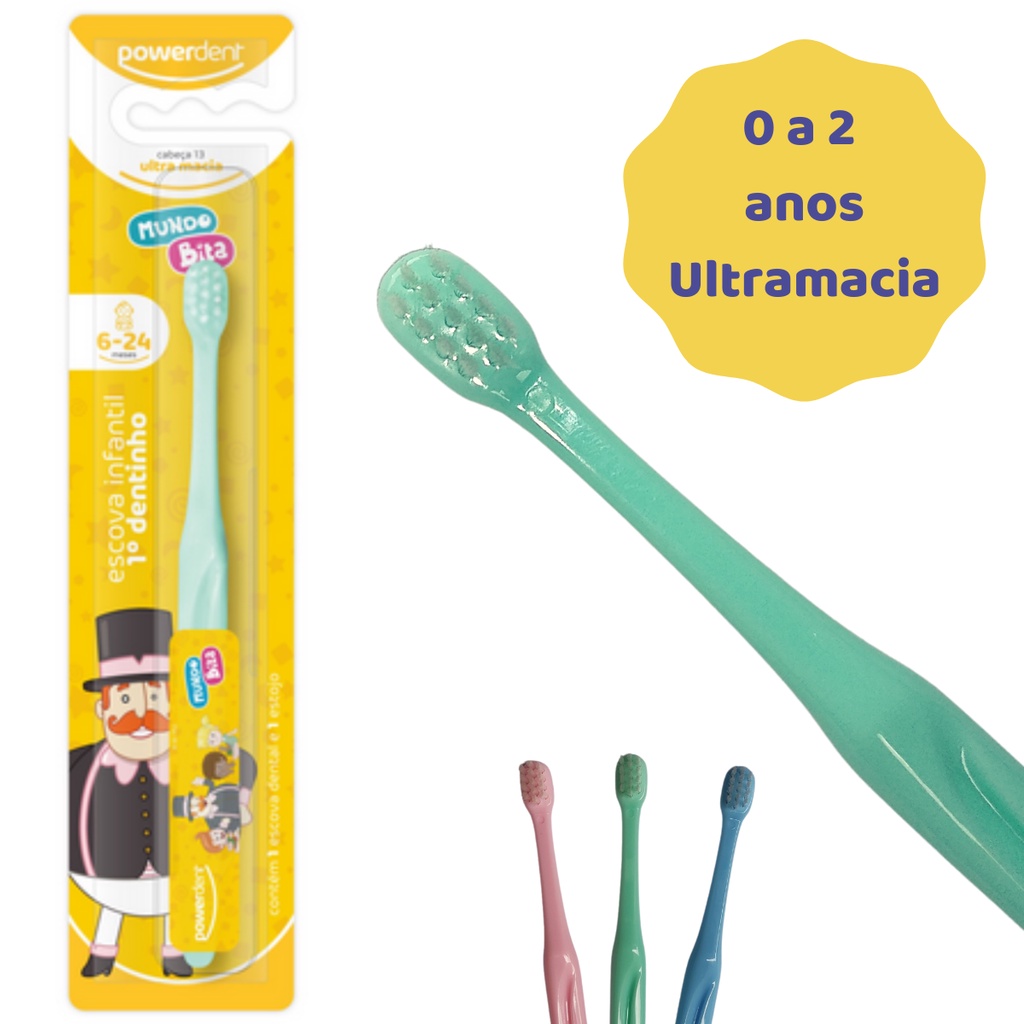Escova de dentes ideal para bebê 6 meses 1 ano 2 anos desde o primeiro ...