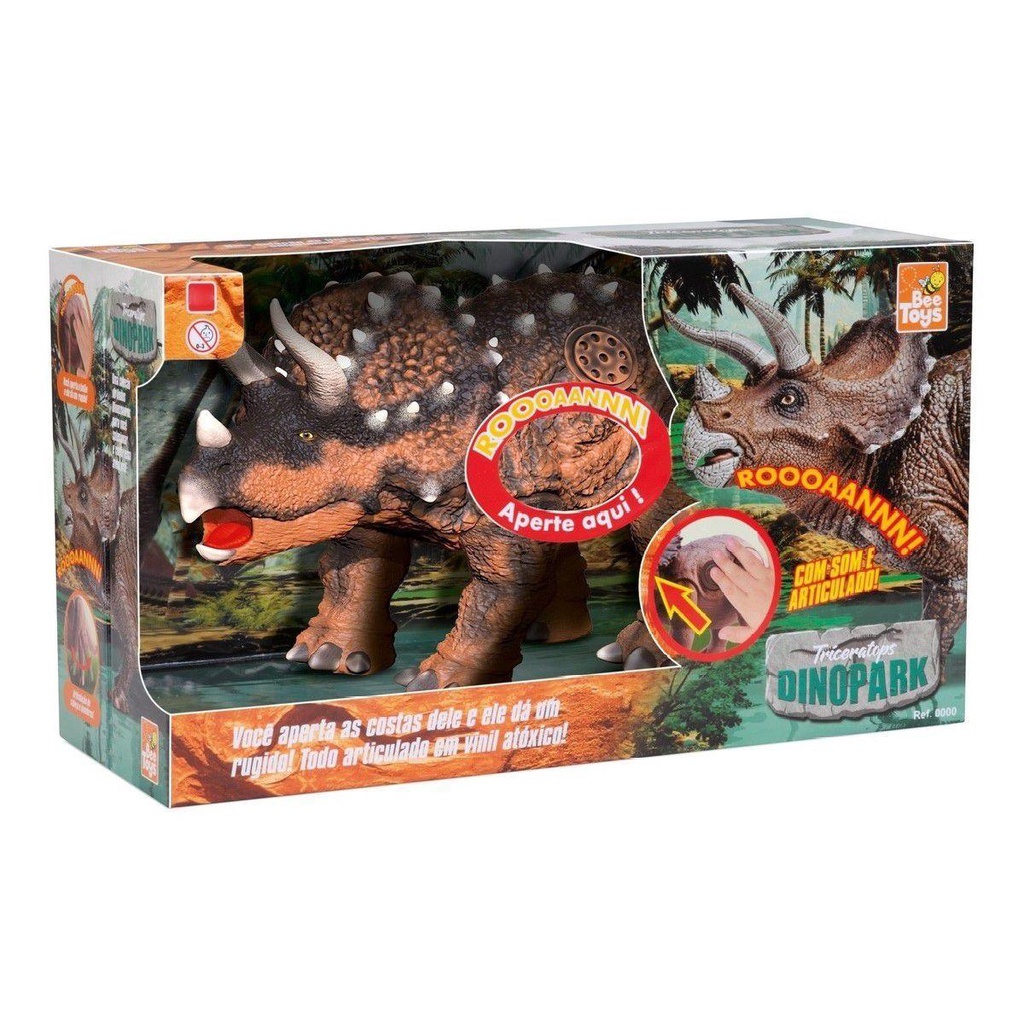 Dinossauro Robô de Brinquedo Dino Triceratops Anda Emite Sons e Luzes - Big  Bag Shop Virtual