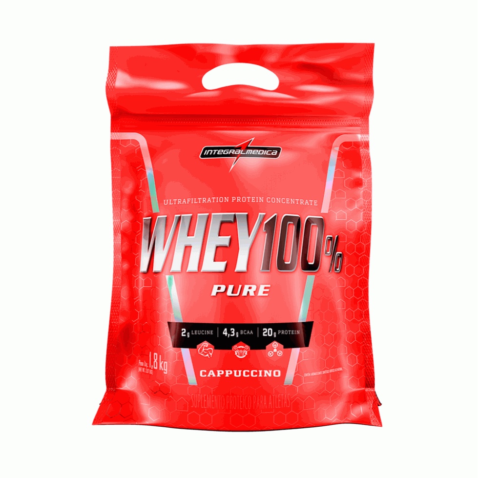 Whey 100% Pure Refil (907g) – Integralmédica – Capuccino