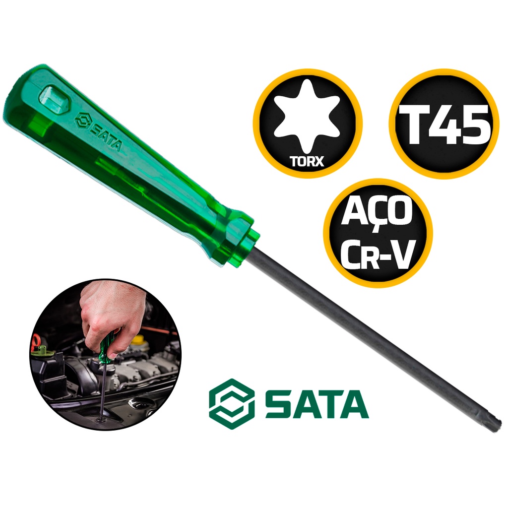 Chave Torx T45 Reta Ponta Magnética Sata St61477 | Shopee Brasil
