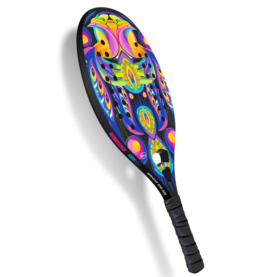 Raquete Beach Tennis Feminina Tomo Estilo Peacock Carbono 12K + Capa ...