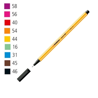 Caneta Stabilo Point 88 Preto e Cores Básicas