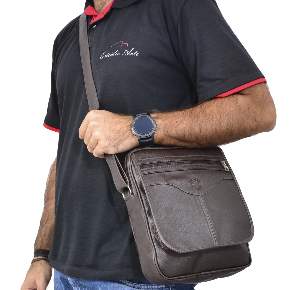 Compre Bolsas de ombro de couro masculinas, pastas casuais de negócios de  couro masculino, bolsas de couro masculinas, bolsas de corpo cruzado