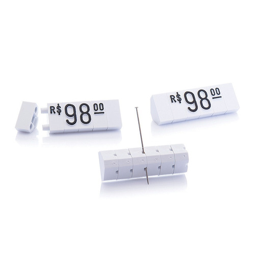 Kit De Preços Para Vitrine 170 Peças - Branco C/ Preto