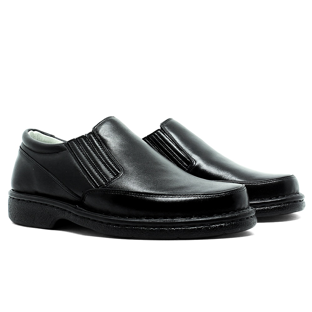 Sapato Ortopédico Conforto Diabético Em Couro Com Amortecedor 310