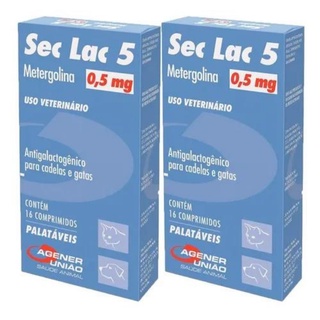 Combo 2cx Sec Lac 5 0,5mg Cães E Gatos 16 Comprimidos Cada