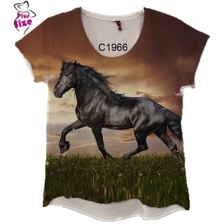 Blusa Feminina Cavalo Preto Cavalgada Campo Country C1966