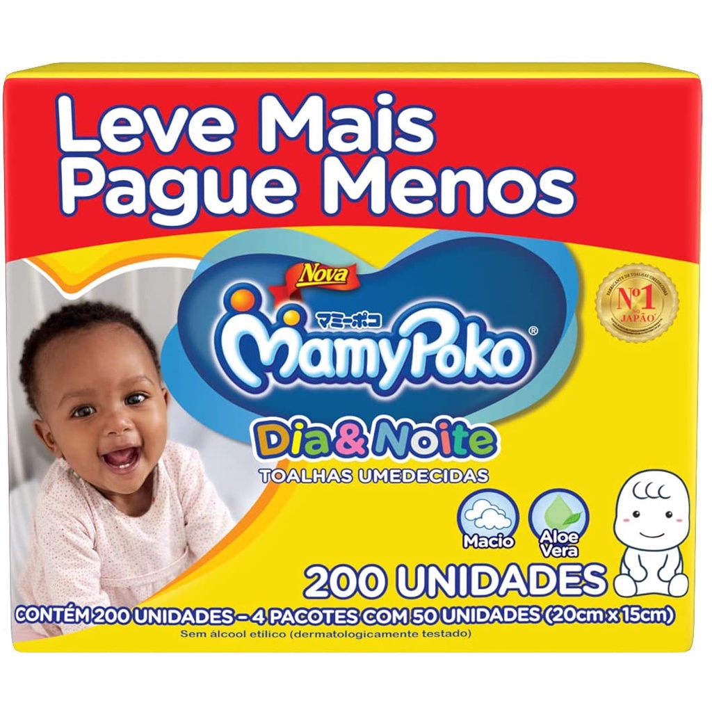 Toalhas Umedecidas - MamyPoko - Dia e Noite - 50 unidades / 100 unidades /  200 unidades | Shopee Brasil