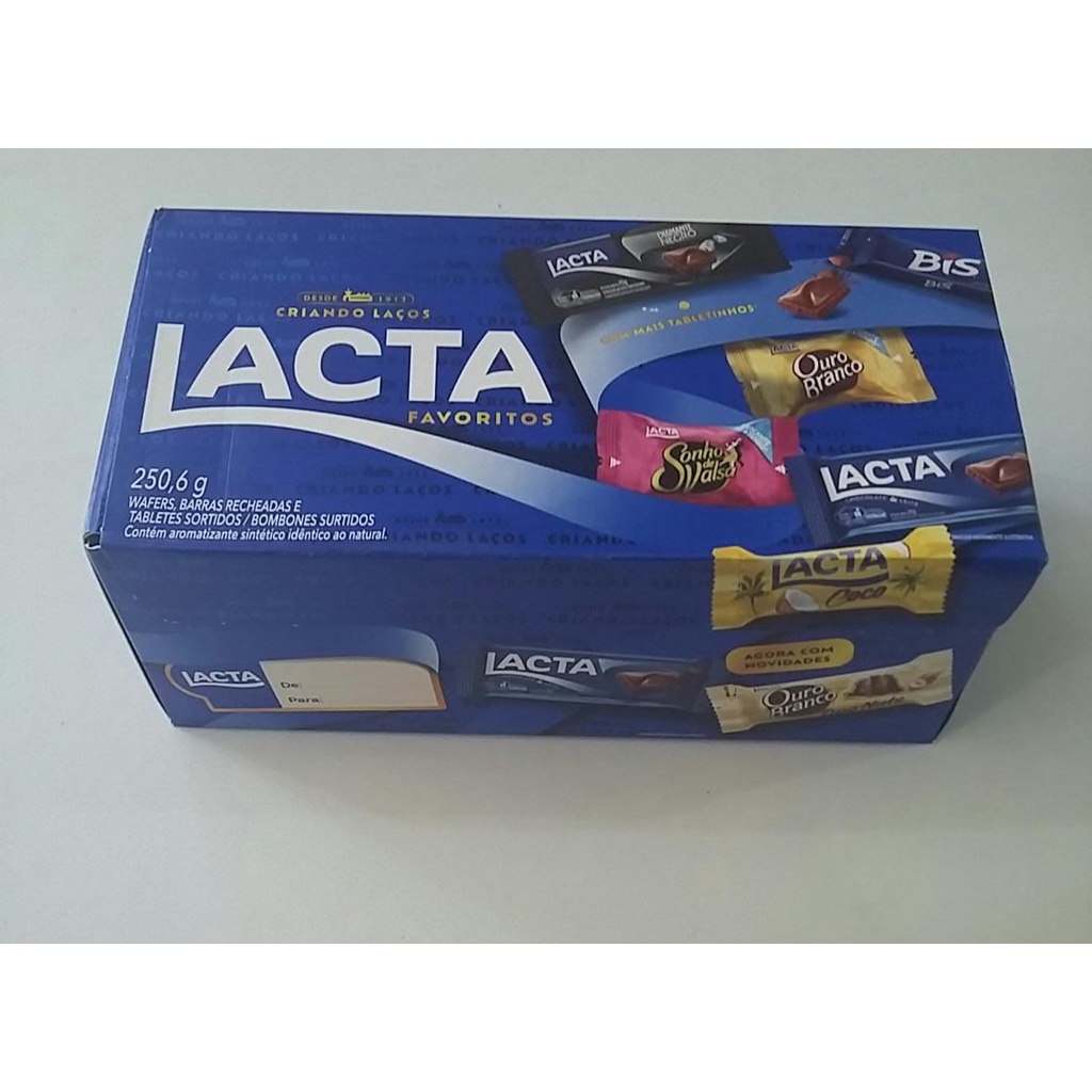 caixa de bombom lacta sortidos 250,6gr