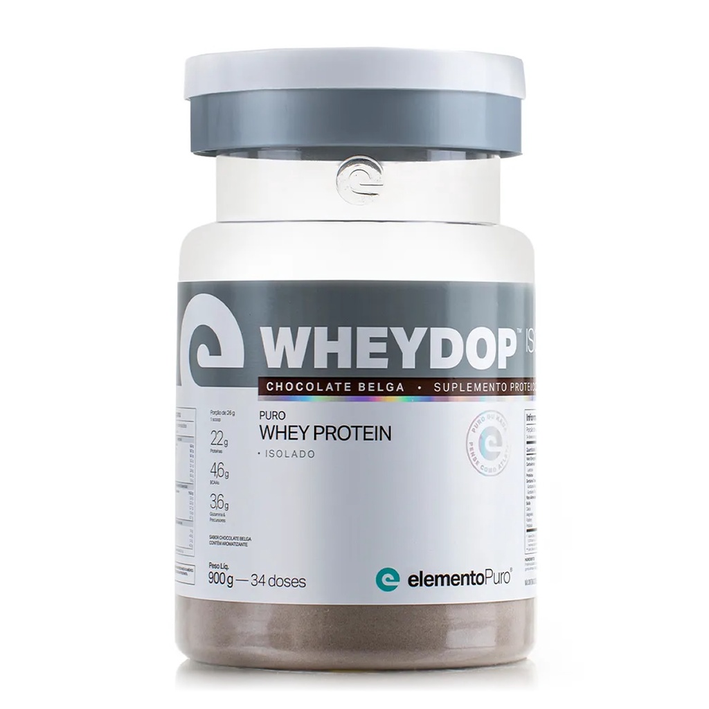 Wheydop ISO 900g Chocolate Belga – Elemento Puro – Whey Protein Isolado