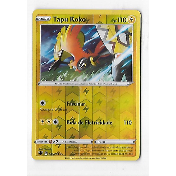 Pokémon Lendários Tapu Koko Vmax Tapu Koko V Lote 50 Cartas