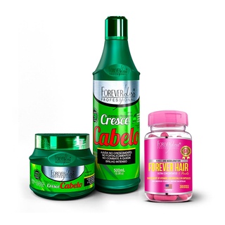 Kit Cresce Cabelo com Máscara, Shampoo E Forever Hair