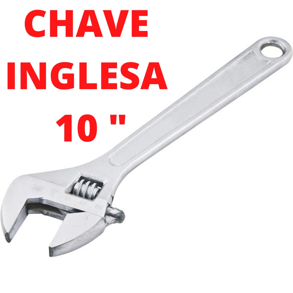Chave Inglesa 10 Emborrachada 25 cm Abertura 30mm em Aço - Like Tools - Chave  Inglesa - Magazine Luiza