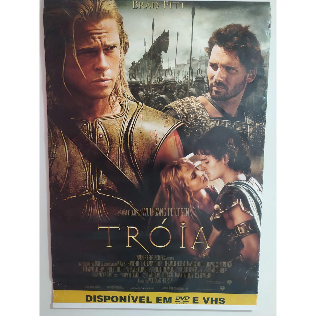 POSTER FILME TROIA (2004) com Brad Pitt - Tam 94 cm X 64 cm de Locadora ...