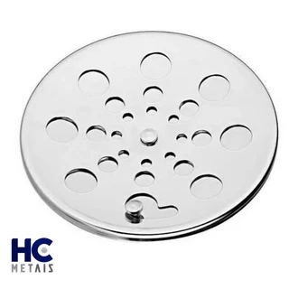 Ralo Tampa Grelha Inox Para Banheiro ou Area Gourmet Redondo 10x10 Com Fecho