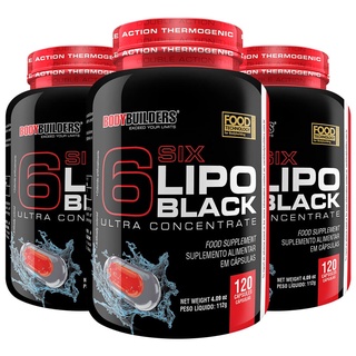 Kit 3x Lipo 6 Black Ultra Contrentrado 120 Cápsulas - Bodybuilders