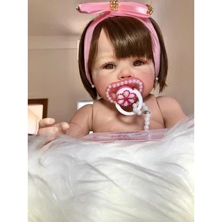 Bebê Reborn Kit Molde Hanna Boneca Realista Corpo Silicone Pode Banhar Fio A Fio