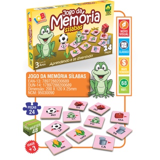 Jogo Educativo da Memória de Sílabas em MDF