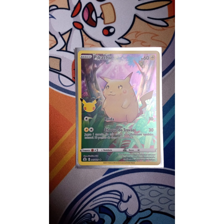 1 Cartas de Pikachu + 5 Pokémons Lendários + 50 cartas