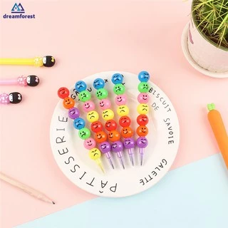 7 Cores Criativas Lápis Açúcar Havs Dos Desenhos Animados Smiley Graffiti Caryon Presentes De Papelaria