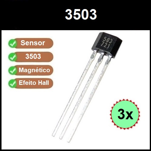3 Sensor Analógico Linear Magnético de Efeito Hall 503 Ah3503 3503 ...