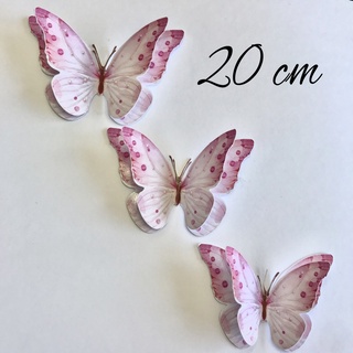 60 peças de topos de cupcake de borboleta 3D dourada rosa, roxo