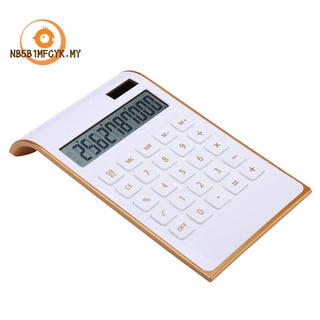 Calculadora , Design Elegante Slim , Eletrônica De Escritório/Casa , De Mesa Com Dupla Potência , Energia Solar , 10 Dígitos , Display LCD Inclinado Branco