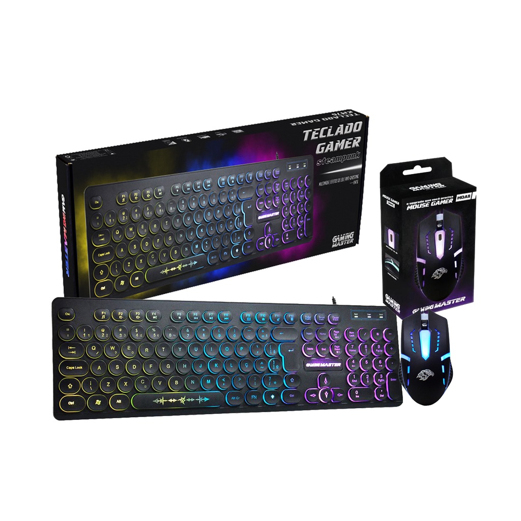 Kit Mouse E Teclado Iluminação Rgb Anti Ghosting + Mouse Pad | Shopee ...